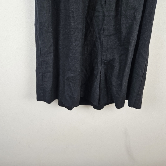 Madewell Linen-Blend Lucie Smocked Romper Black Size 8 NWT Summer Vacation - Picture 7 of 11